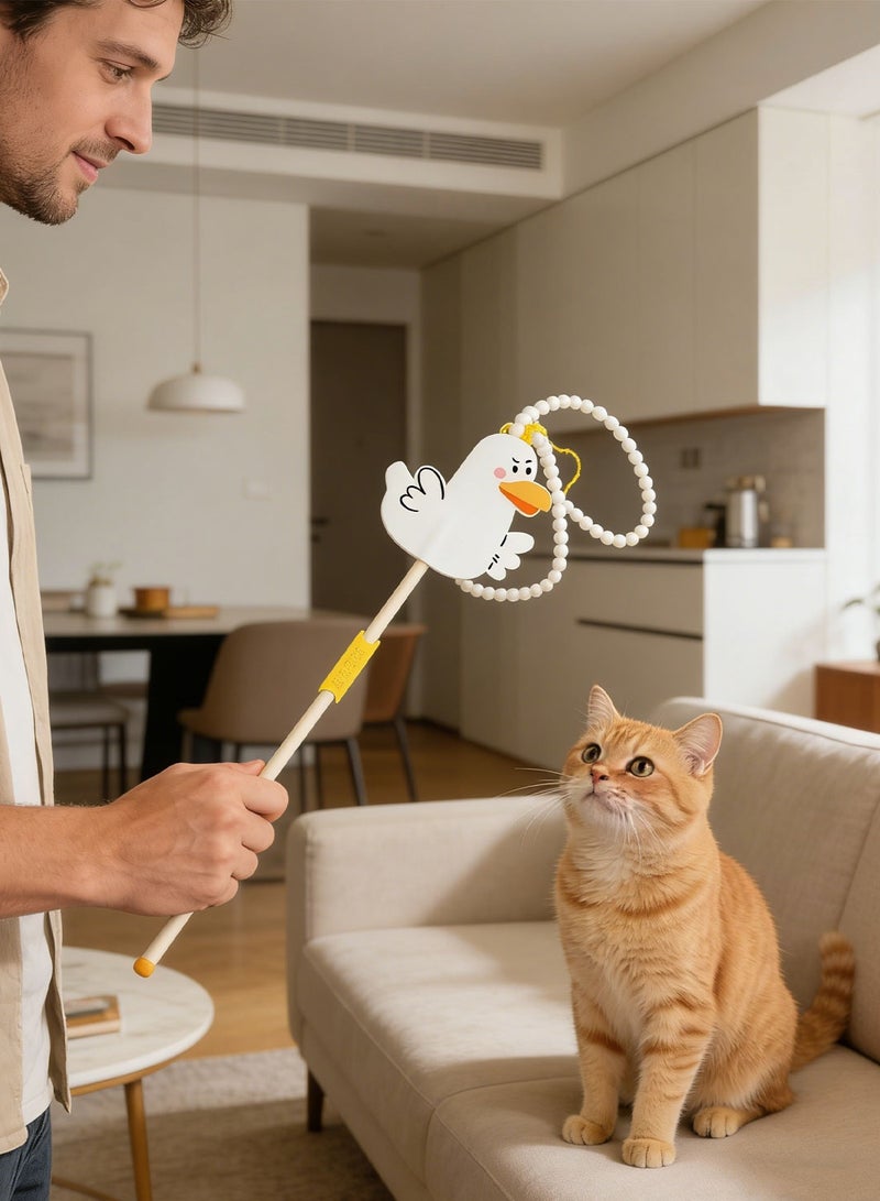 كيدل القط لعبة القطب الخشبي طويل Tassel جرس القط لعبة الحيوانات الأليفة الإمدادات - Image 2